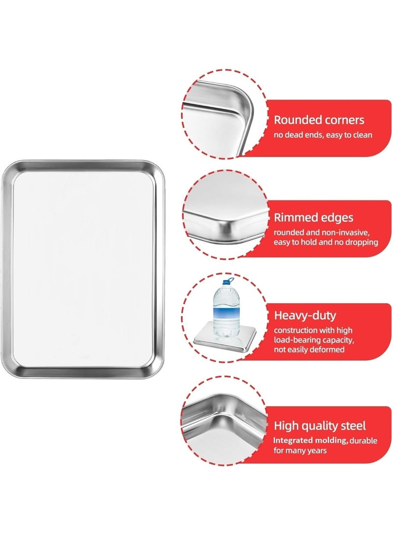Baking tray, biscuit board, stainless steel toaster baking tray rectangular size, non-toxic and healthy, high-quality mirror treatment, easy to clean, can be washed in the dishwasher - Image 3